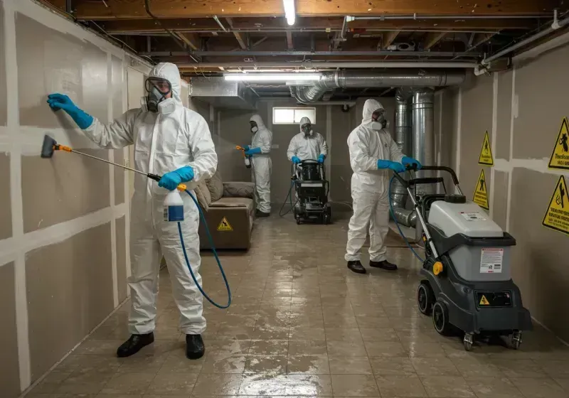 Basement Moisture Removal and Structural Drying process in Pleasant View, TN